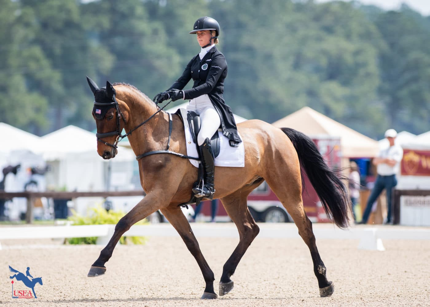 Caroline Pamukcu and King's Especiale are in 10th place. USEA/Lindsay Berreth photo