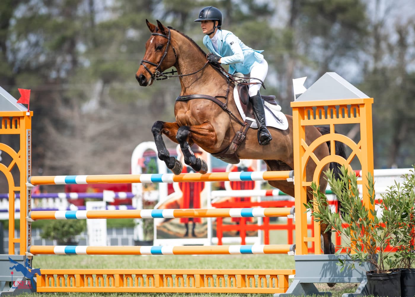 Sarah Kuhn and Mr. Cash van de Start are in ninth. USEA/Lindsay Berreth photo