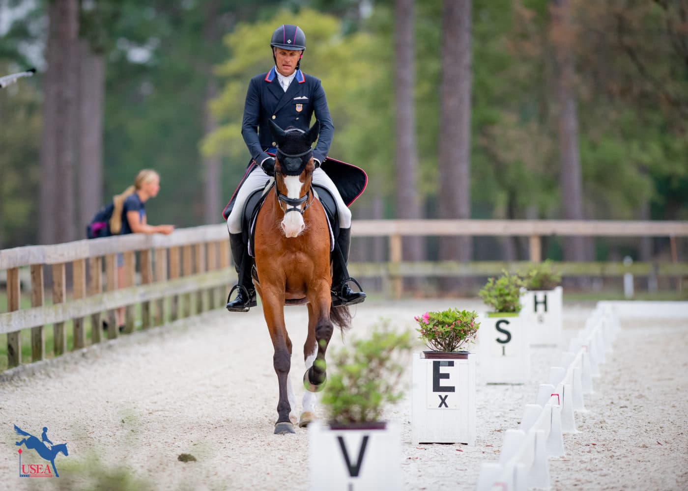 Boyd Martin warms up Fedarman B in the CCi4*-S. USEA/Lindsay Berreth photo