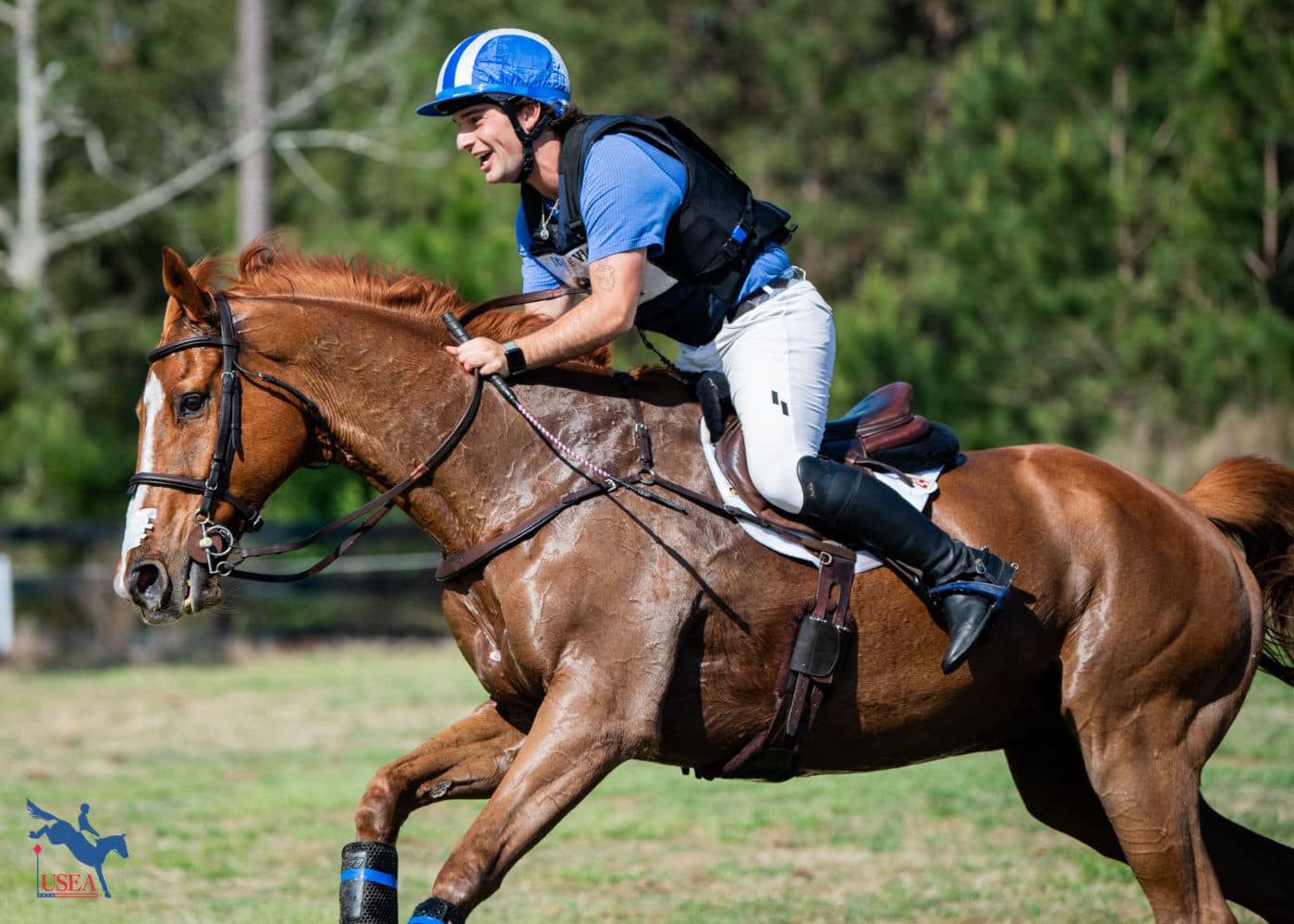 Noah Stanlaske was thrilled to jump through a tough mound complex in the CCI3*-S with Chesterland. USEA/Lindsay Berreth photo