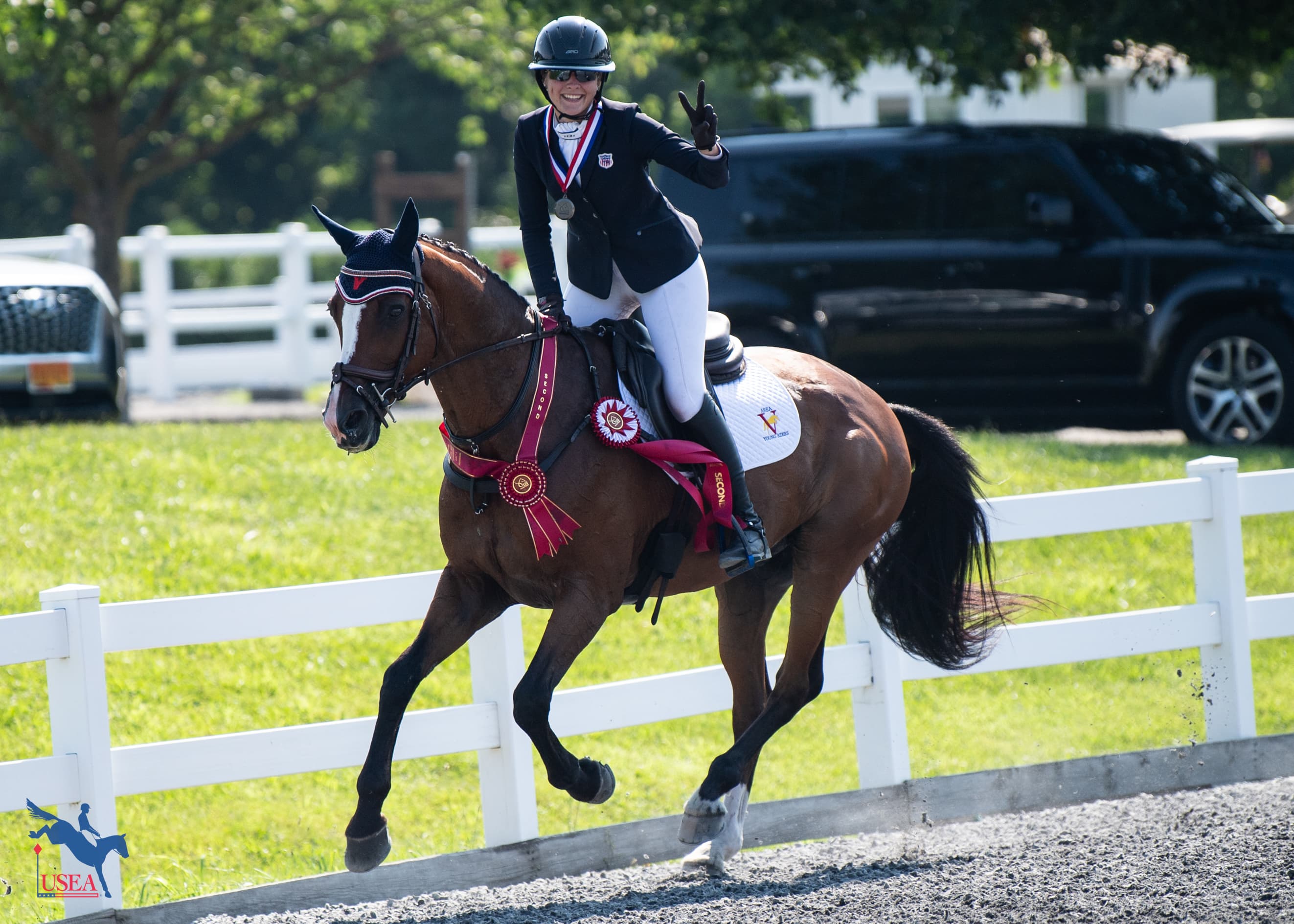 Kelsey Seidel and Chico's Man VDF Z won individual silver in the CCI3U25*-S. USEA/Lindsay Berreth photo